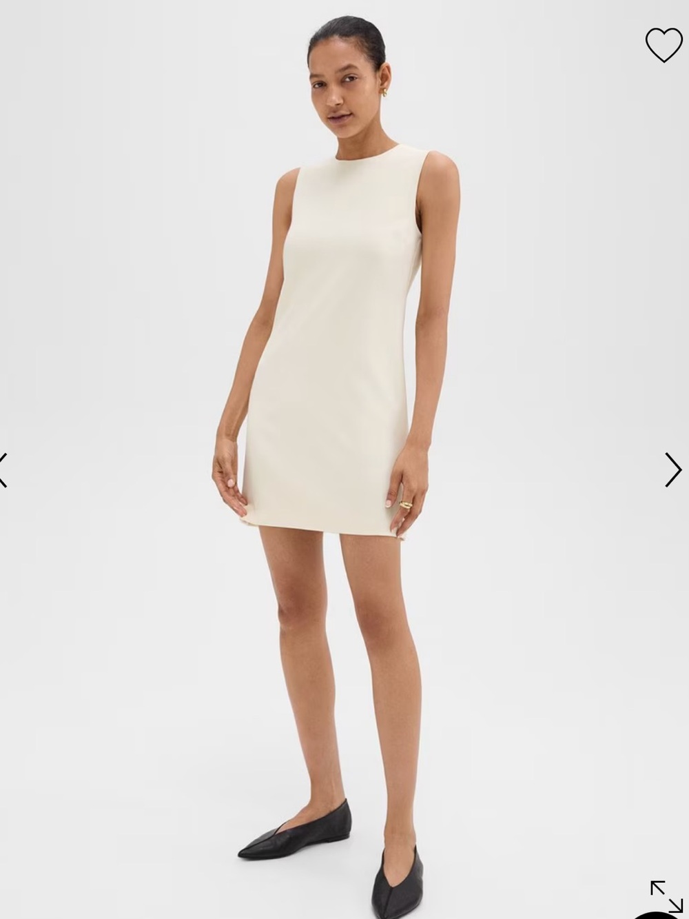Theory Ivory Sleeveless Shift Dress